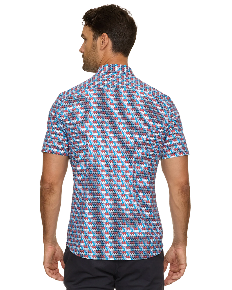 Journey Stretch Shirt - Blue/Red/White Flip Flop