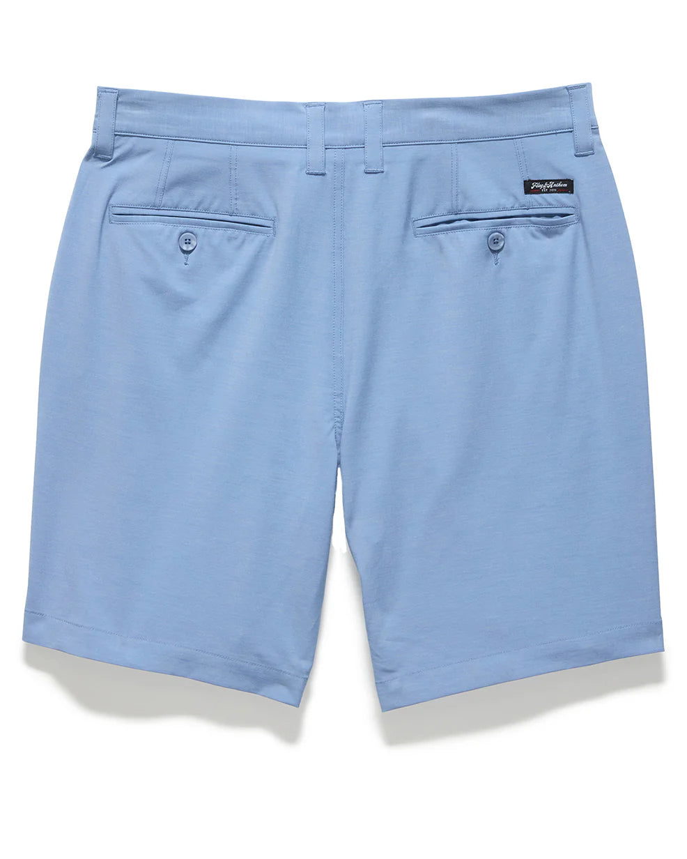 Cotton Blend Perf. Short 8" - Light Blue