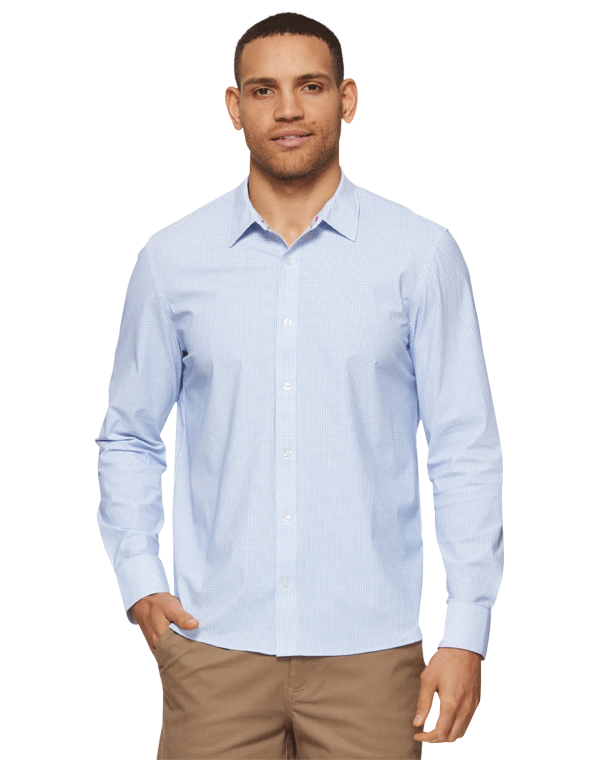 Patton Gingham LS - Light Blue