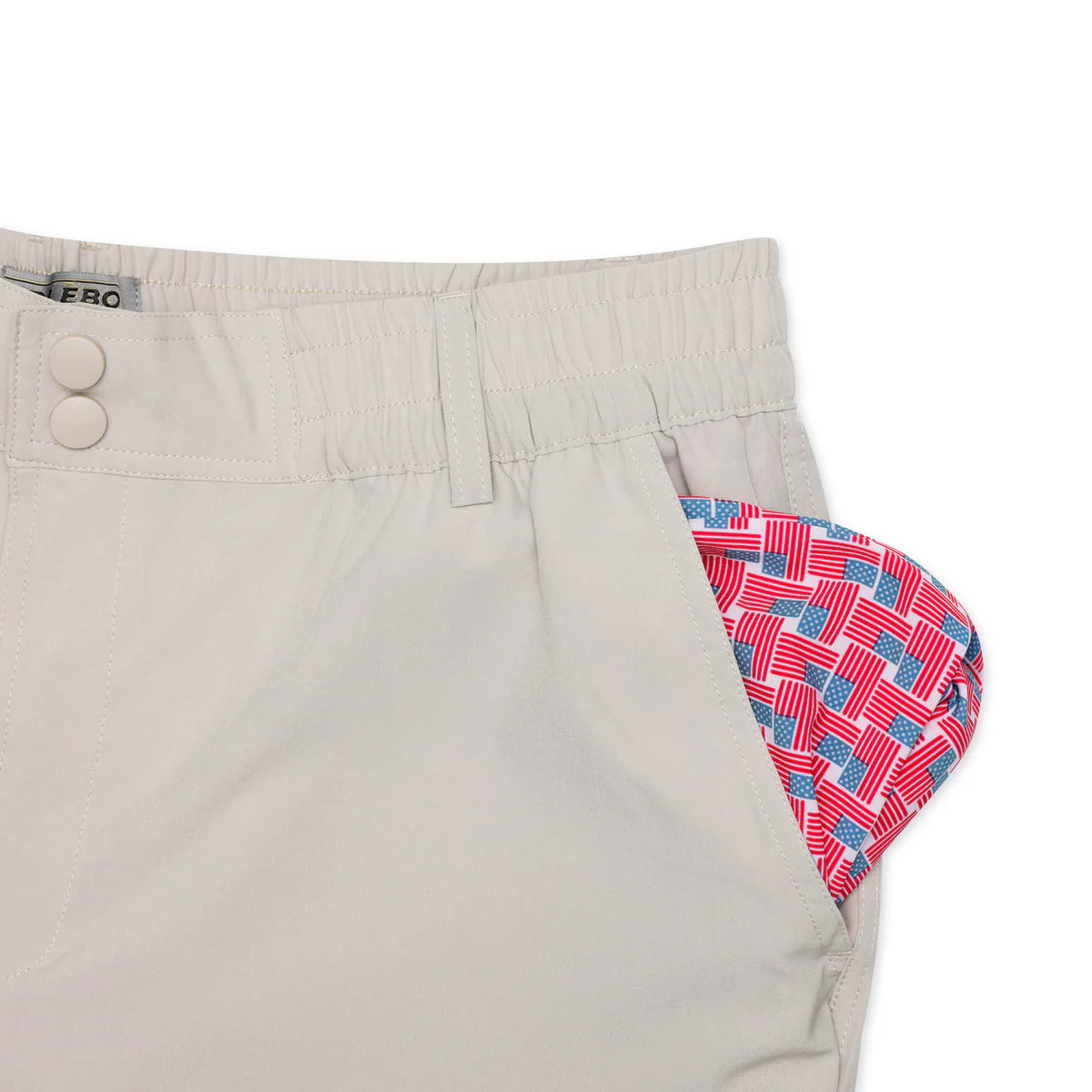 Everyday Short 7"- Light Khaki - American Flag