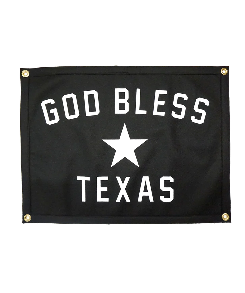 God Bless Texas Camp Flag - Oxford Pennant