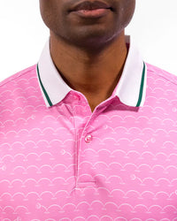 Off The Pond Men's Pique Polo - Azalea Collection