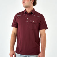 Perf. Pearl Snap Polo - Maroon
