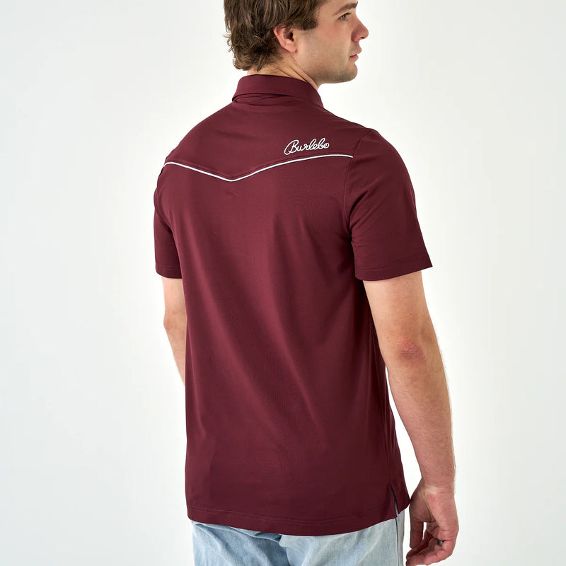 Perf. Pearl Snap Polo - Maroon
