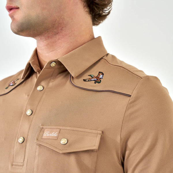 Pearl Snap Performance Polo - Mallards - Khaki