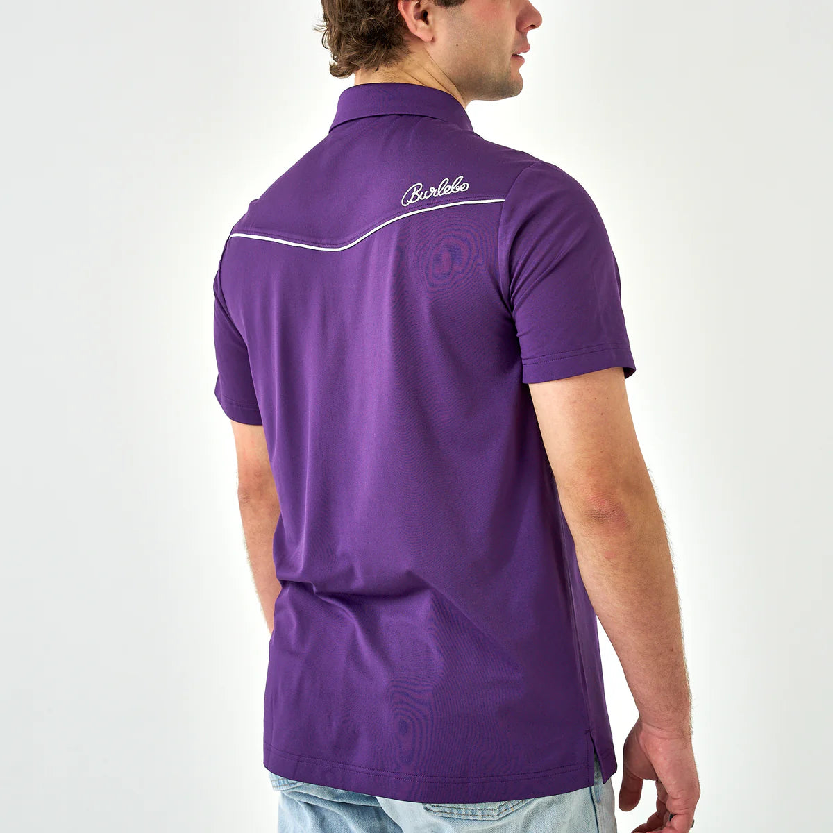 Perf. Pearl Snap Polo - Purple