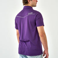 Perf. Pearl Snap Polo - Purple