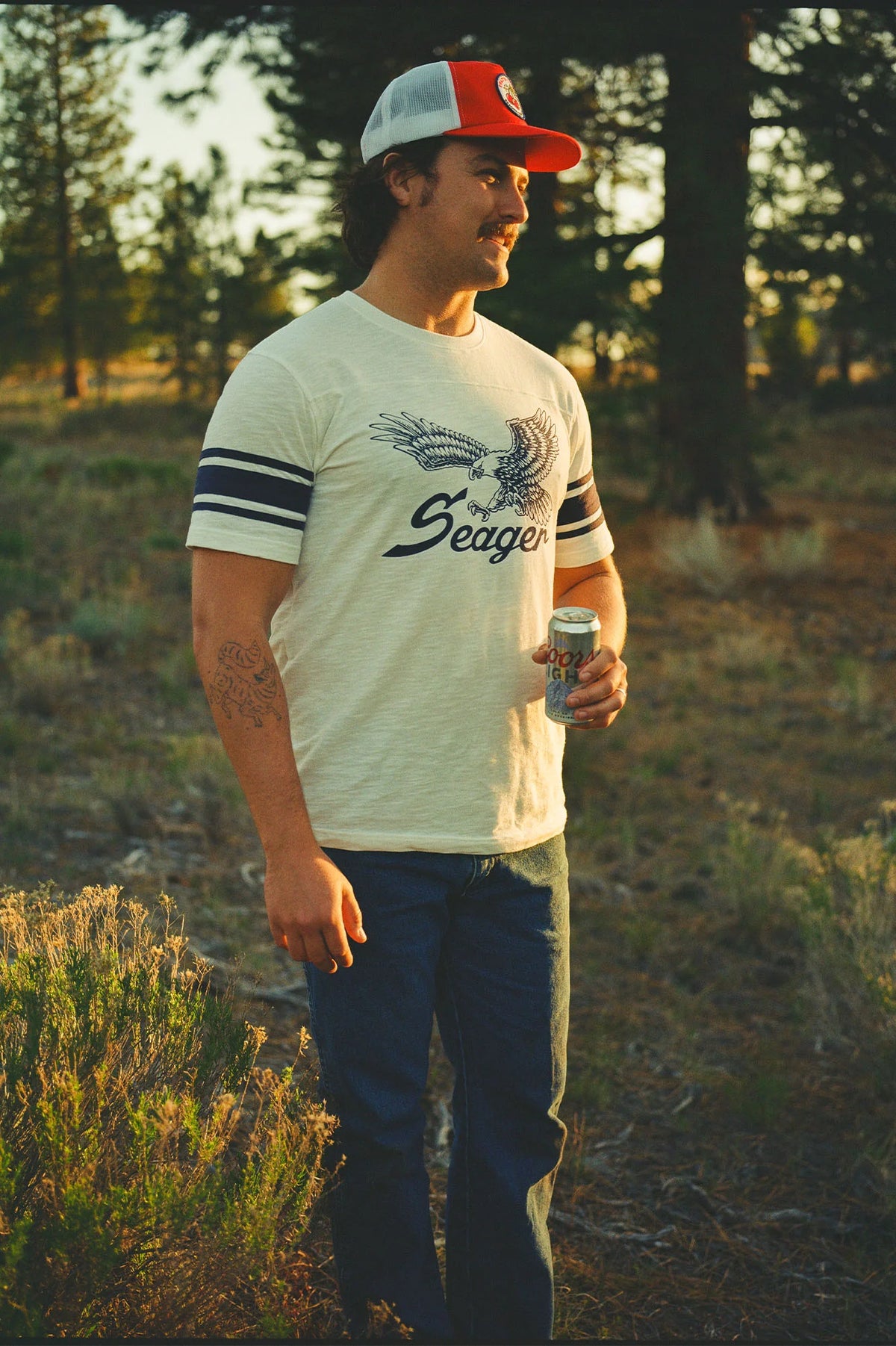 Riggins Crew Tee White- Seager