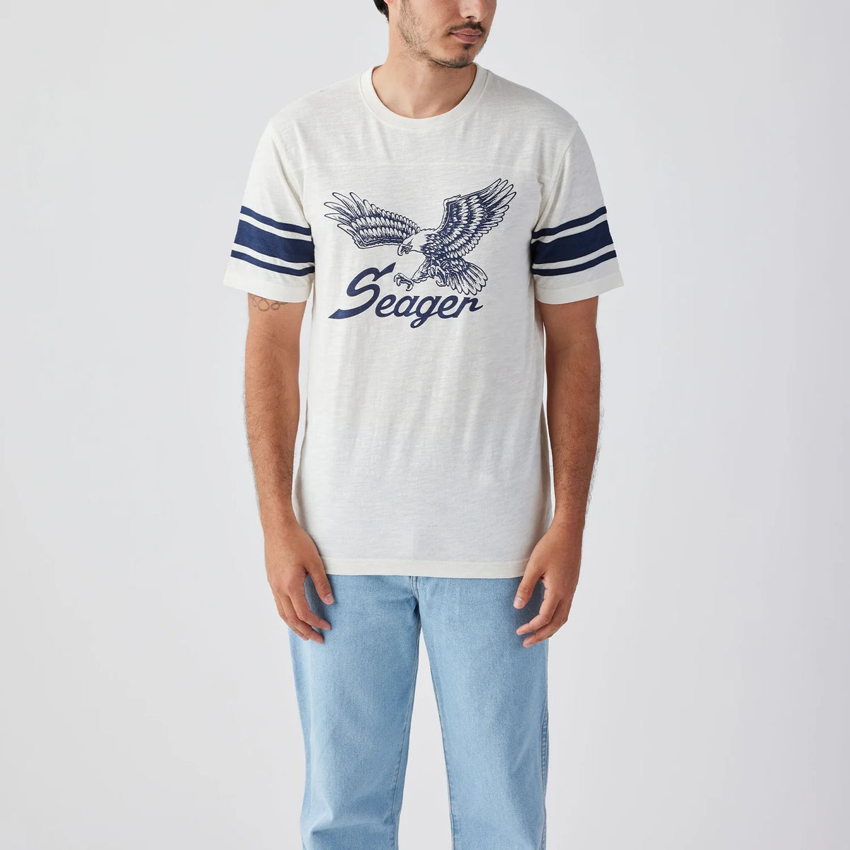 Riggins Crew Tee White- Seager