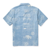 Schooner 3/4 Button S/S Blue- Seager