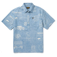 Schooner 3/4 Button S/S Blue- Seager