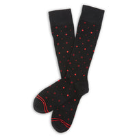 Red/Black Dot Dress Socks - Dead Soxy