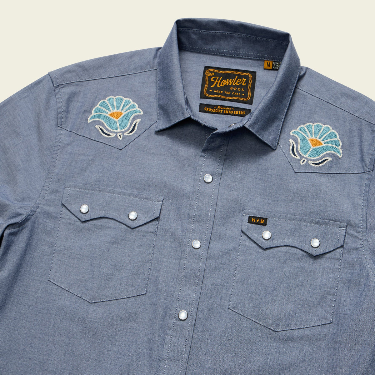 Crosscut Deluxe Short Sleeve Shirt - Fresh Blooms Indigo