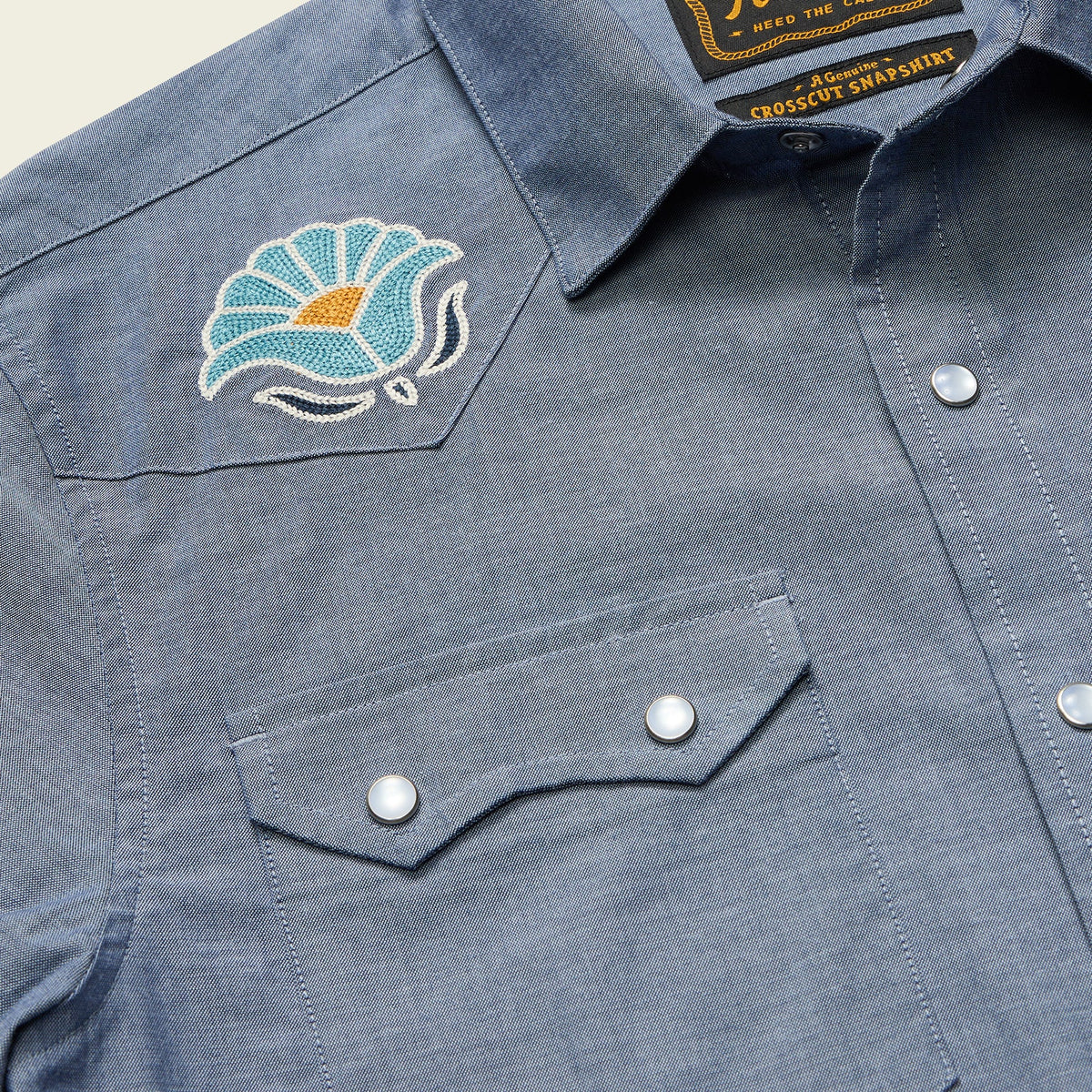 Crosscut Deluxe Short Sleeve Shirt - Fresh Blooms Indigo