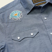 Crosscut Deluxe Short Sleeve Shirt - Fresh Blooms Indigo
