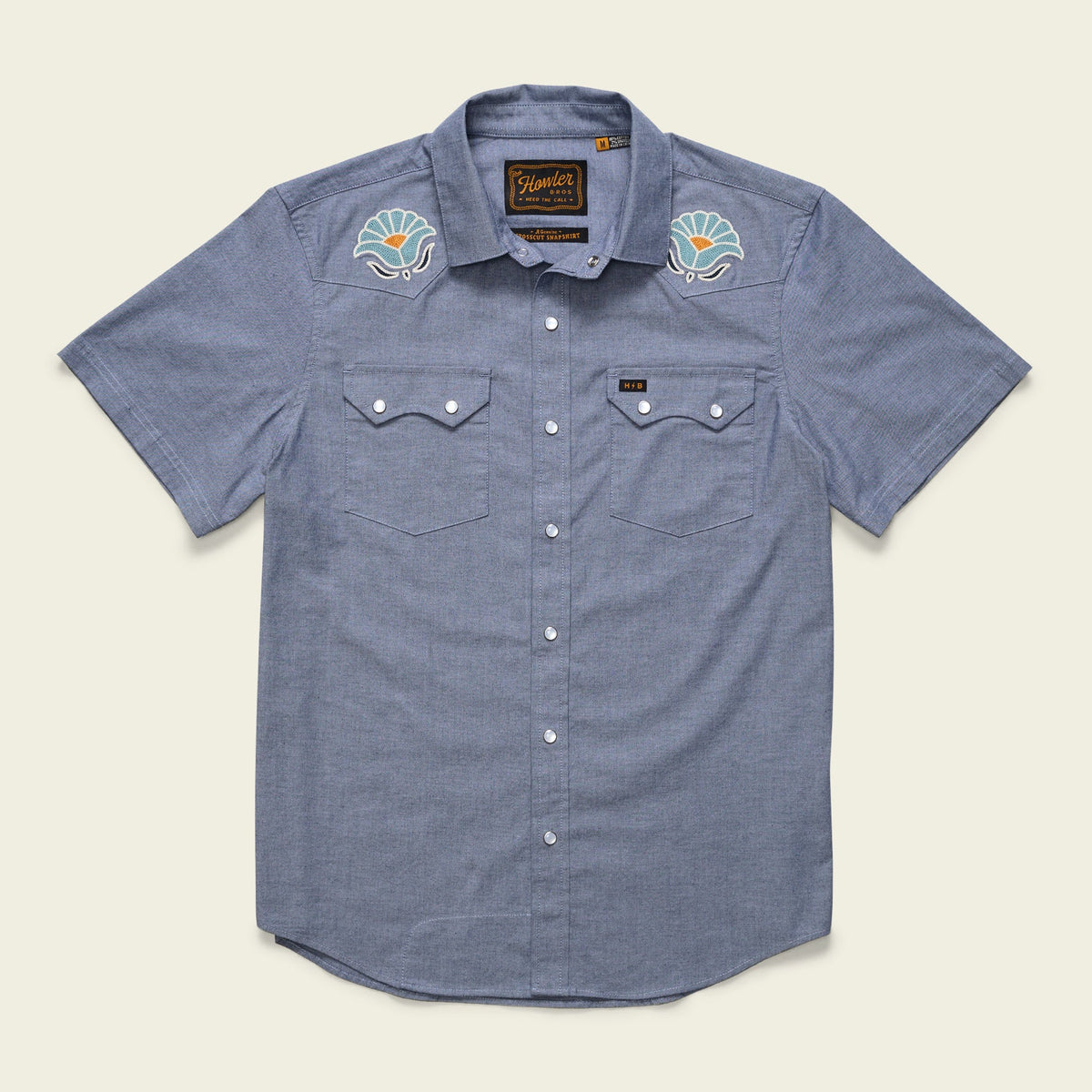 Crosscut Deluxe Short Sleeve Shirt - Fresh Blooms Indigo