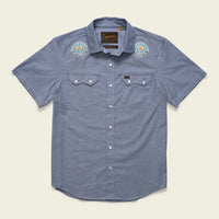 Crosscut Deluxe Short Sleeve Shirt - Fresh Blooms Indigo
