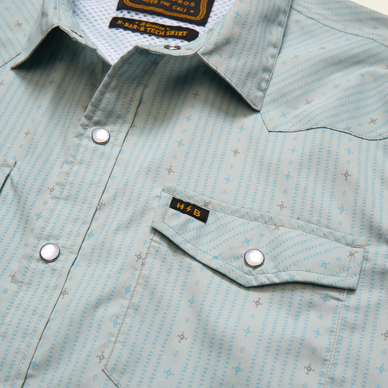 H Bar B Tech LS - Supernova Stripe: Ash Blue