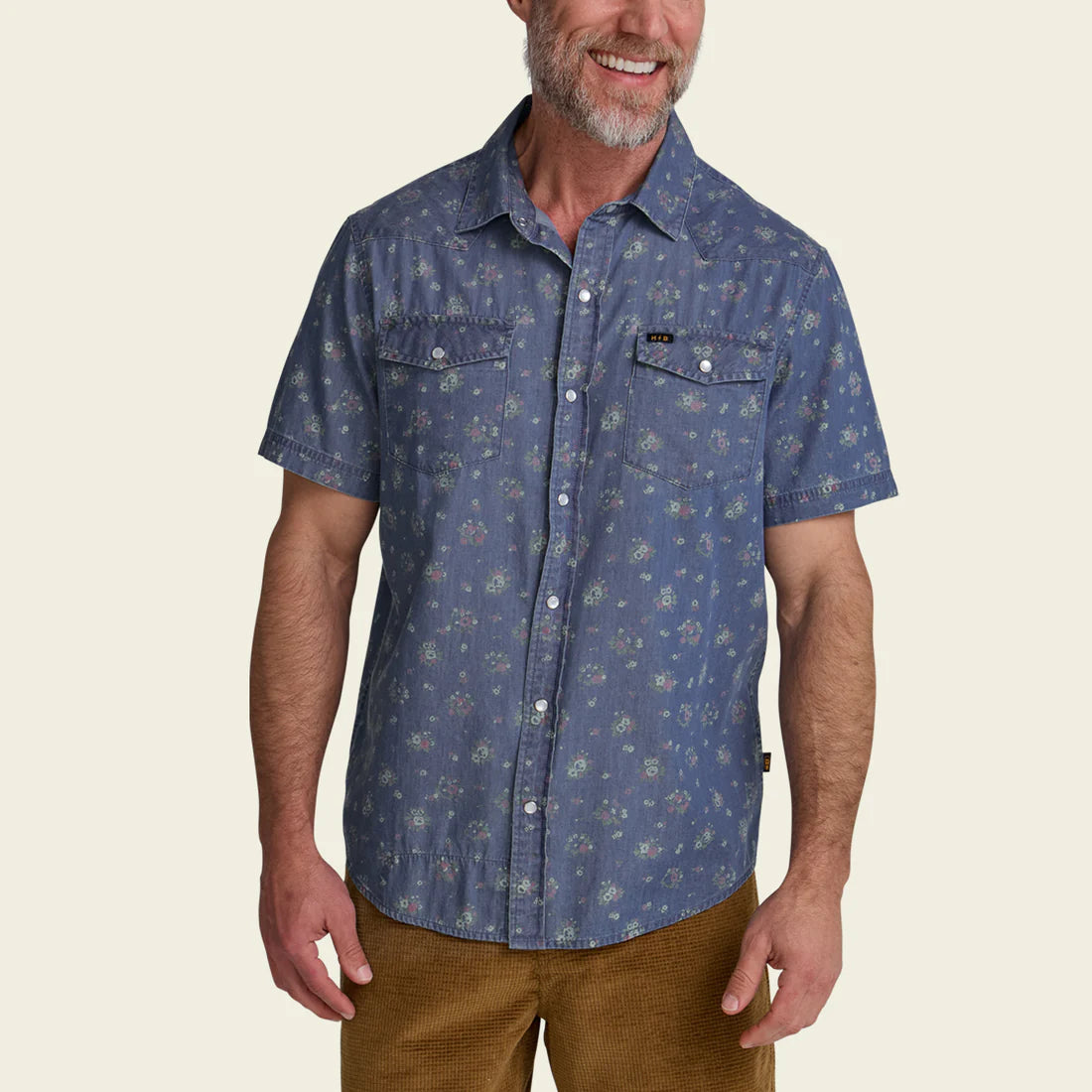 H Bar B Snapshirt - Bouquets: Washed Indigo