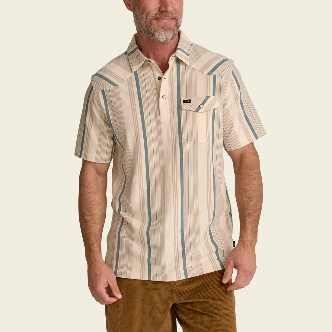 Ranchero Polo - Old Bill Stripe: Limestone