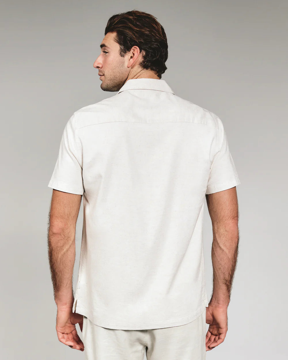 Pollock Linen Camp Shirt - Beige