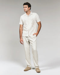 Pollock Linen Camp Shirt - Beige