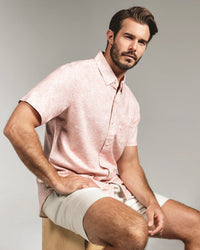 Fontaine Short Sleeve Linen Shirt - Coral