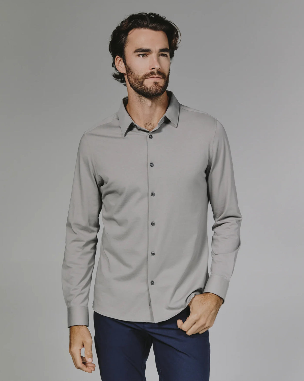 Girona Long Sleeve- Stone Gray