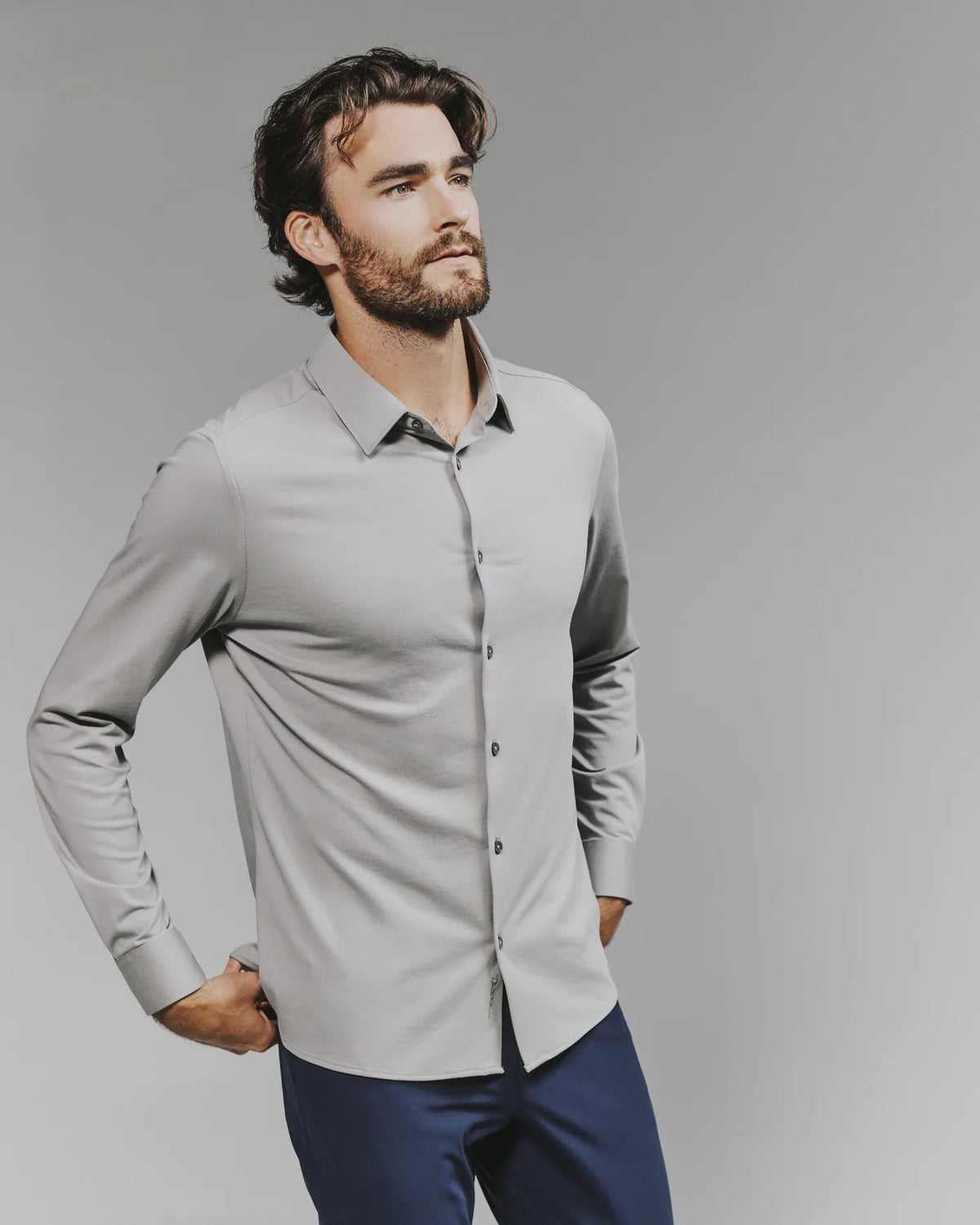 Girona Long Sleeve- Stone Gray
