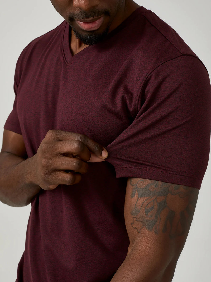 Core V-Neck Tee - Crimson