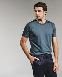 Modal Crew Neck Tee -Petrol Navy