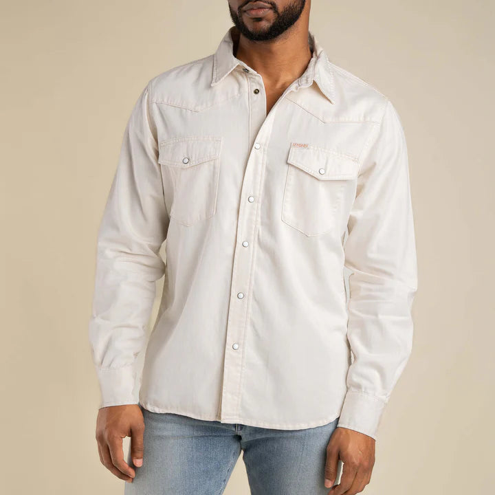 The Wyatt Pearl Snap Shirt-Ecru-Sendero Provisions