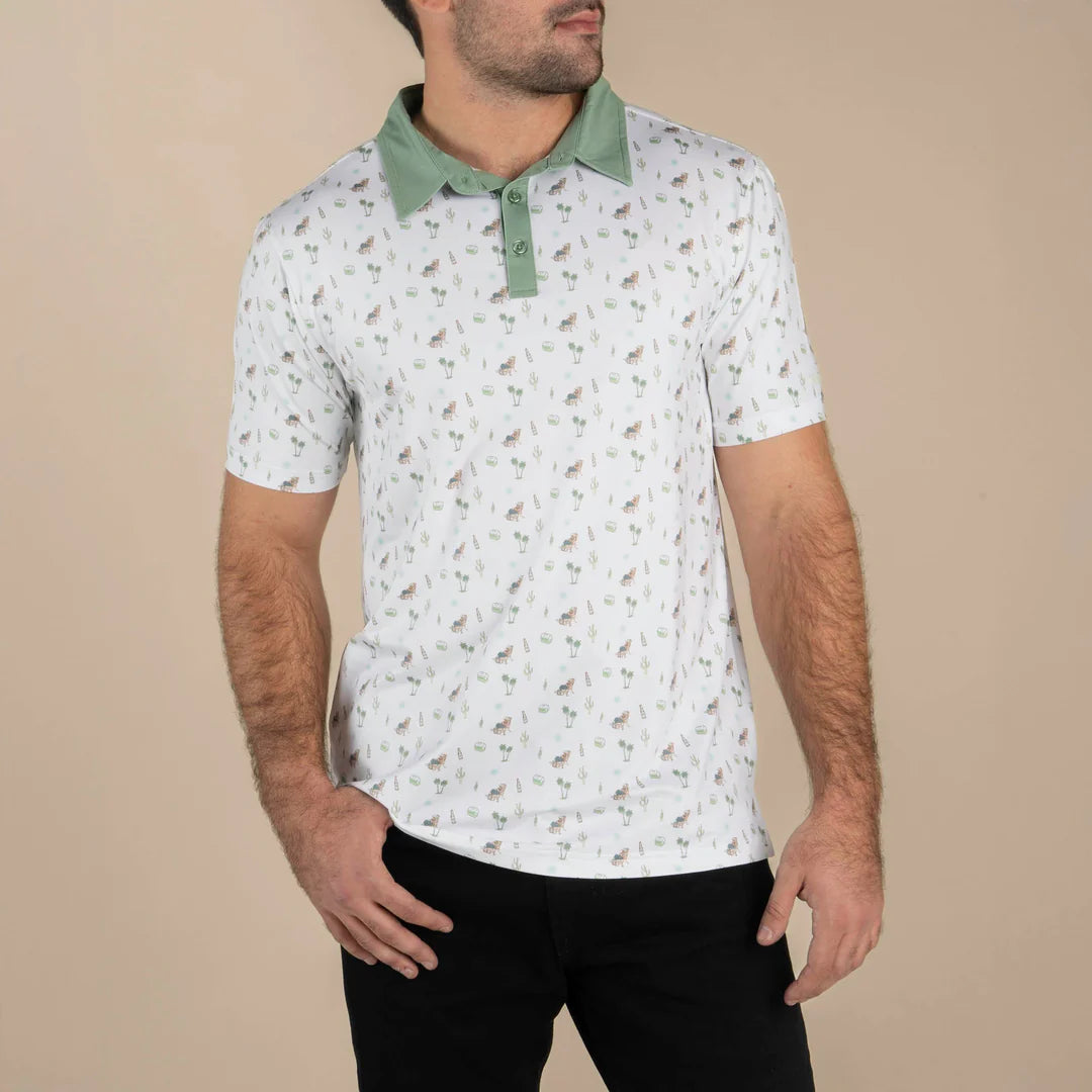 High Noon Performance Polo- Oasis