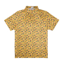 High Noon Perf Polo- Desert Rose Yellow