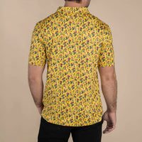 High Noon Perf Polo- Desert Rose Yellow