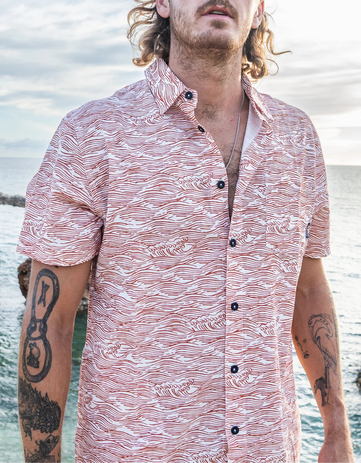 Roll Tides Button Up - Ocre