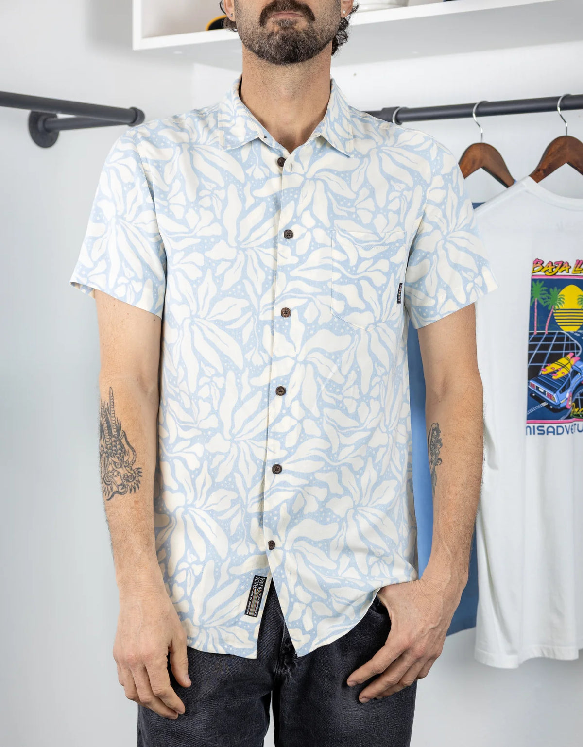 Leaf Me Blue - Nighthawk Button Up