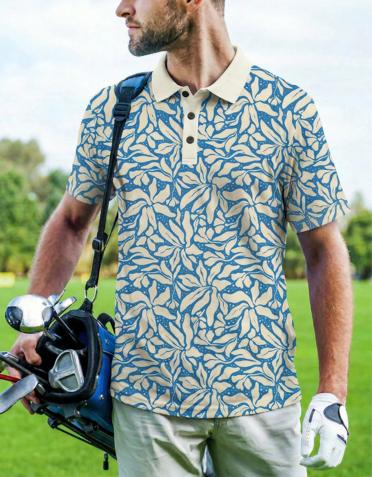 Leaf Me Blue - Performance Polo