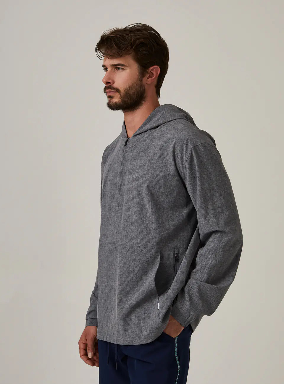 Oxygenate Quarter-Zip Hoodie Gry - 7D