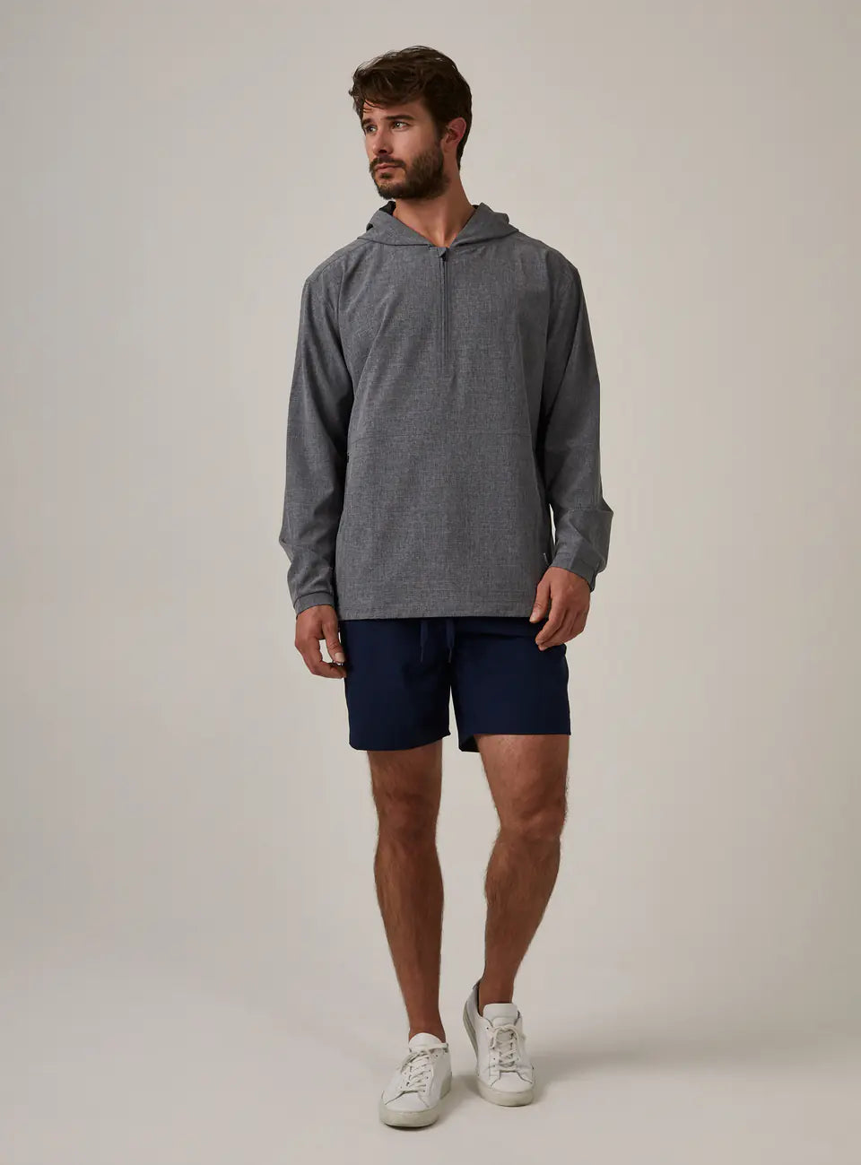 Oxygenate Quarter-Zip Hoodie Gry - 7D