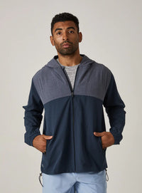 Oxygenate Two-Toned Full-Zip Hoodie Navy - 7D