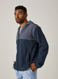 Oxygenate Two-Toned Full-Zip Hoodie Navy - 7D