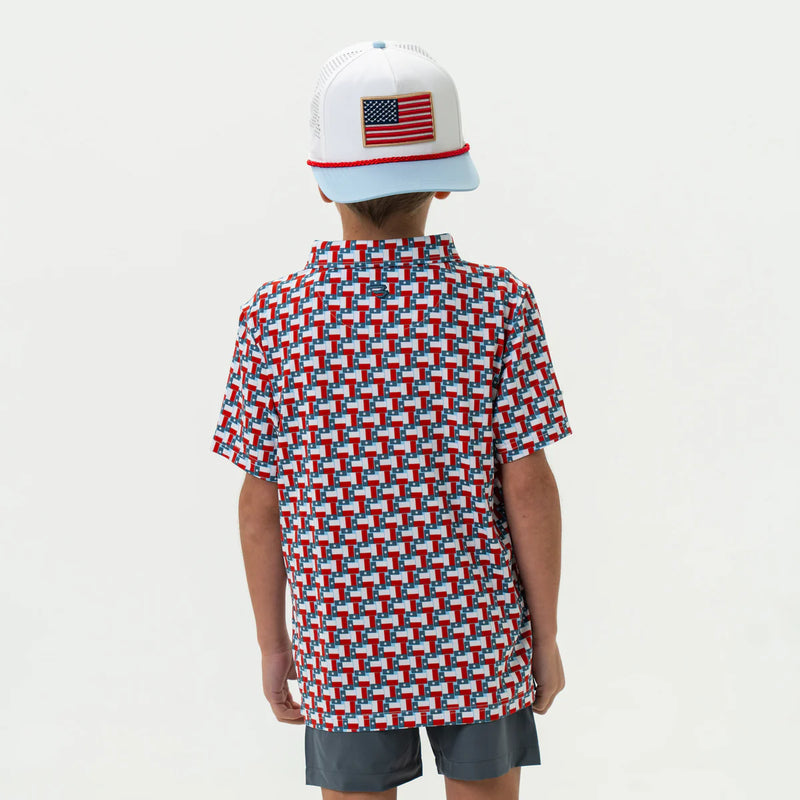 Youth Perf. Polo - Texas Flag