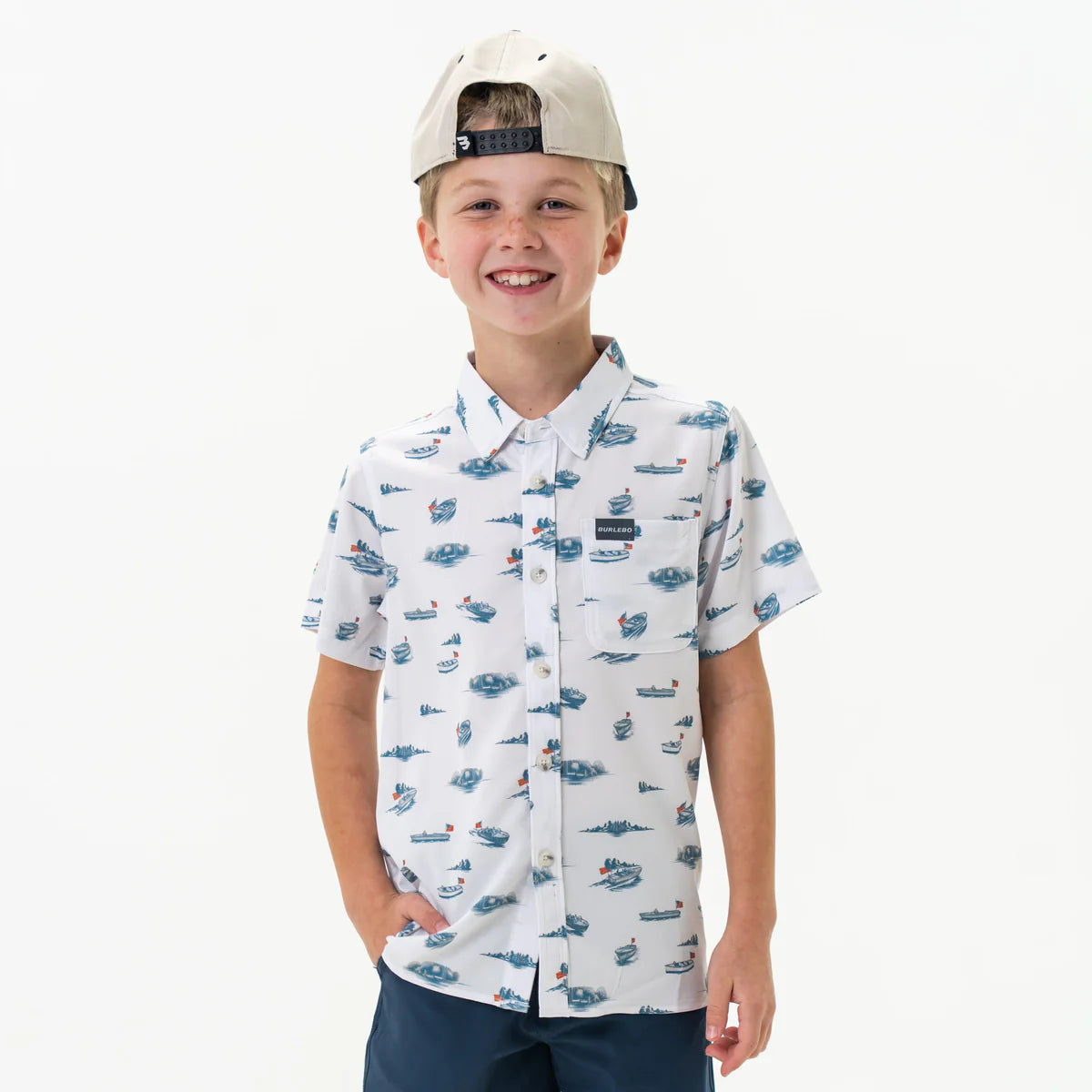 Youth Perf. Button Up - Lake Weekend