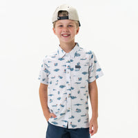 Youth Perf. Button Up - Lake Weekend