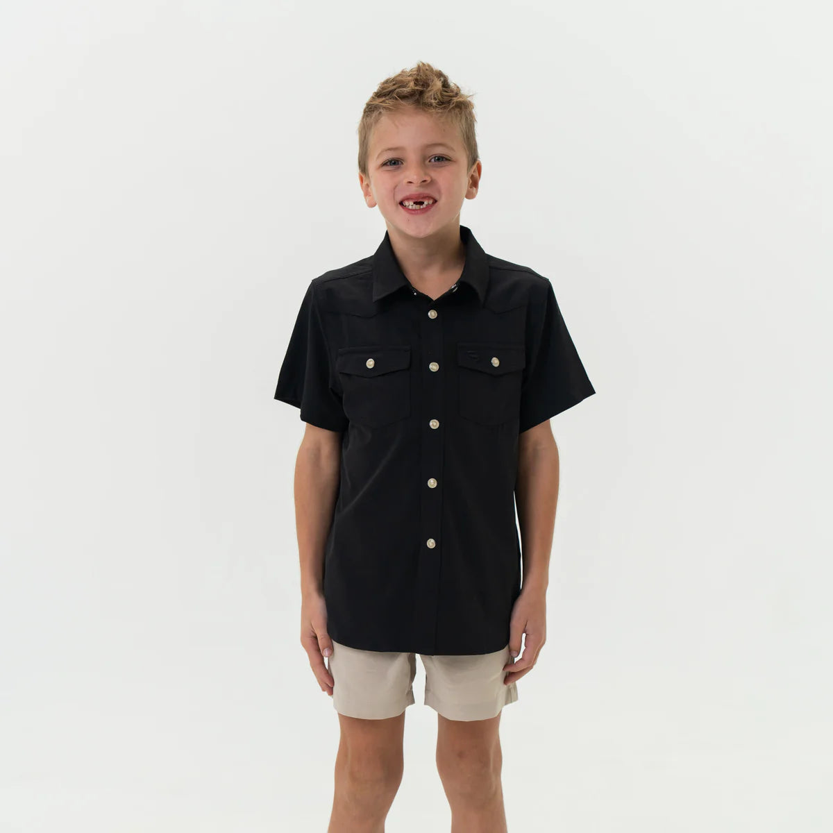 Youth Perf. Western Shirt - Black