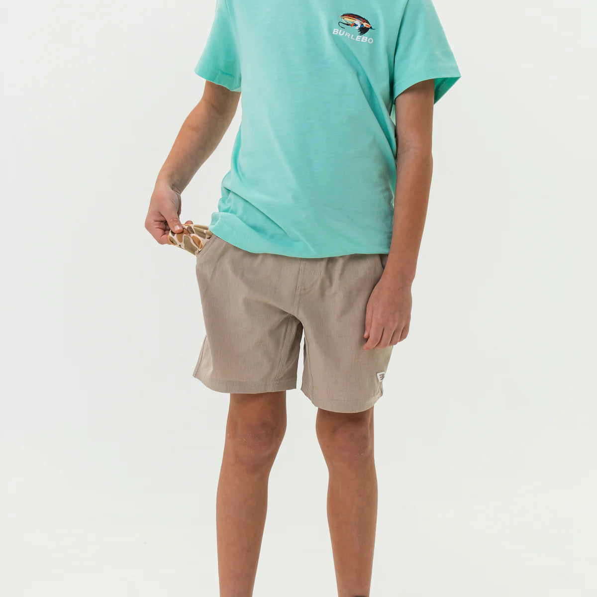 Youth Athletic Short -Heather Khaki - Venado Camo Liner
