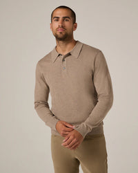 Belford LS Sweater Polo - Beige Melange