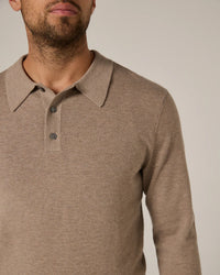 Belford LS Sweater Polo - Beige Melange