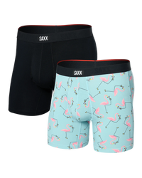 Vibe Xtra (2 Pack) Soft Comfort Boxer Brief 6" Drinko Flamingo/ Black